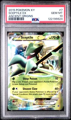 2015 POKEMON XY ANCIENT ORIGINS #7 SCEPTILE EX PSA 10 - Image 1