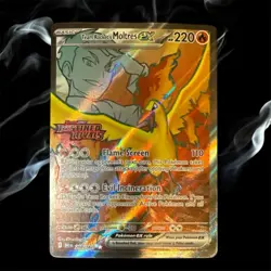 Pokemon Destined Rivals Team Rocket’s Moltres Stamped Promo 208/182 - Image 1