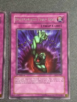 2x Yugioh Bottomless Trap Hole LOD-092 Legacy of Darkness 1st Edition - Image 3