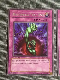 2x Yugioh Bottomless Trap Hole LOD-092 Legacy of Darkness 1st Edition - Image 5