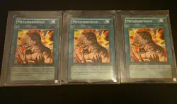 3× YUGIOH PGD-090 + DR1-EN038 Metamorphosis Common PLAYSET - Image 1