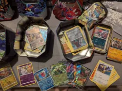 Pokemon cards in tins and binder bundle job lot. - Image 4