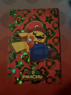 Mario Pikachu #2 Gold Holo Pokemon 2024 Card Database Merry Christmas Peru - Image 1