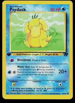 Pokemon Card - Psyduck Team Rocket 65/82 Common 1st Edition - Image 1