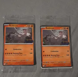TWO Sealed Reshiram 017/094 Phantasmal Flames Stamped Black Star Promo Cards! - Image 1