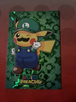 Luigi Pikachu #2 Rainbow Holo Pokemon 2024 Card Database Merry Christmas Peru - Image 1