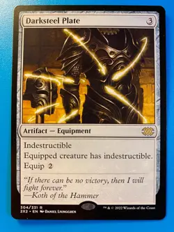 MTG 1x Darksteel Plate # 304 Double Masters 2022 Magic the Gathering Card x1 NM - Image 1