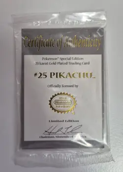 Pokemon Burger King Pikachu 23k Gold Plated Card 1999 with COA - Image 3