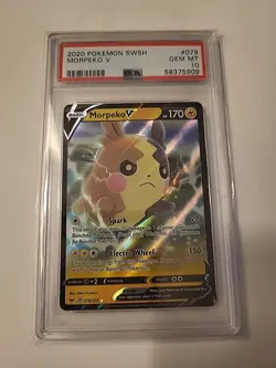 Pokemon Morpeko v TCG Sword & Shield Base Set Holo Ultra Rare Card 79/202 Psa 10 - Image 1