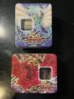 Yu-Gi-Oh! 5D's Konami Ancient Fairy Dragon & Black Rose Dragon Tin Card Lot - Image 1