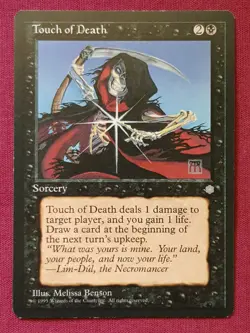 Magic The Gathering ICE AGE TOUCH OF DEATH black card MTG - Image 1