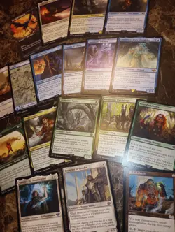 18 Card Lot MTG Lord Of The Rings Rare Uncommon Common Unplayed Frodo Sam Pippen - Image 1