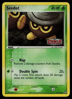 Pokemon Card - Seedot Power Keepers 60/108 Common Reverse Holo Stamped - Image 1