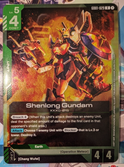 FRESHLY PULLED Gundam Card Game TCG - Shenlong Gundam - GD01-029 R - M/NM - Image 1