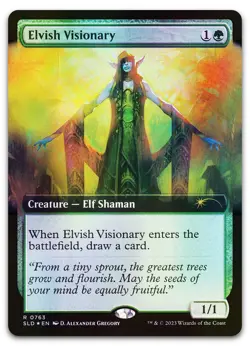 Elvish Visionary (Extended Art) #763 (Foil) (NM) Secret Lair Drop SLD Magic MTG - Image 1