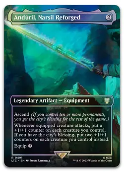 Anduril, Narsil Reforged (Borderless) #491 (Foil) NM Lord of the Rings Magic MTG - Image 1