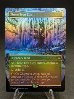 Three Tree City (Borderless) (0340) Bloomburrow Foil NM - Image 1