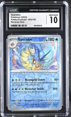 POKEMON CGC 10 GEM MINT GYARADOS REVERSE HOLO #053 PRISMATIC EVOLUTIONS - Image 1