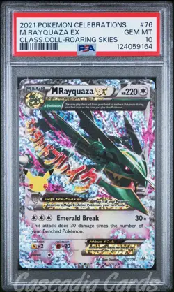 PSA 10 M Rayquaza EX 76/108 Celebrations Classic Pokemon - Image 1