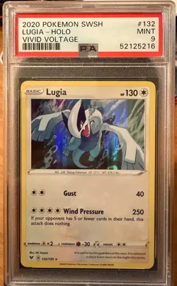 Lugia Holo 132/185 Vivid Voltage 2020 Pokemon PSA 9 - Image 1