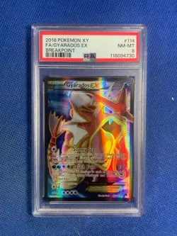 2016 POKEMON XY BREAKPOINT #114 FULL ART/GYARADOS EX PSA 8 - Image 1