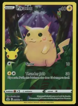 Pikachu 005/025 Holo Rare - Pokemon Celebrations 25th Anniversary Base Set LP - Image 1