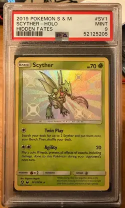 Scyther Holo SV1/SV94 Hidden Fates 2019 Pokemon PSA 9 - Image 1