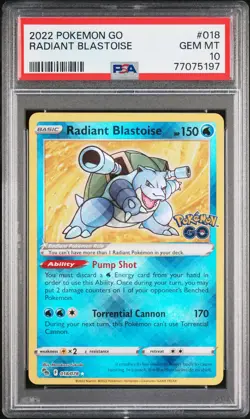 2022 POKEMON GO #018 RADIANT BLASTOISE PSA 10 - Image 1