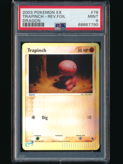 2003 POKEMON TRAPINCH REVERSE HOLO FOIL #78 EX RUBY SAPPHIRE DRAGON PSA 9 - Image 1