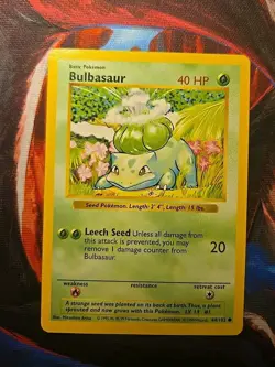 Bulbasaur 044/102 Base Set (Shadowless) Unlimited Pokemon TCG 🌟 NM-Frt MP-BK - Image 1