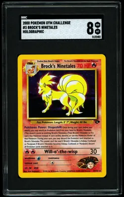 Brock's Ninetales 2000 Pokemon Gym Challenge Holographic Foil Rare 3/132 SGC 8 - Image 1