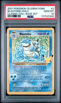 PSA GEM MT 10 - 2021 POKEMON CELEBRATIONS CLASSIC COLLECTION BLASTOISE-HOLO - Image 1