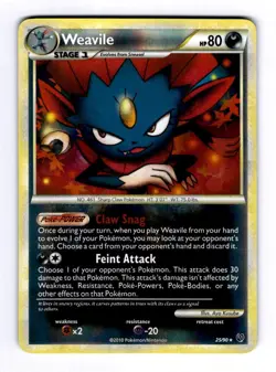 Weavile Undaunted #25 (2010) Rare Reverse Holo NM Pokemon - Image 1
