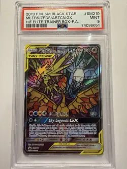 2019 POKEMON SM BLACK STAR PROMO FULL ART/MOLTRES & ZAPDOS & ARTICUNO GX PSA 9 - Image 1