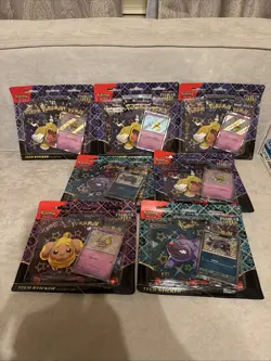 Lot Of 7 - SEALED Pokemon TCG Paldean Fates Tech Sticker Collections - Image 1