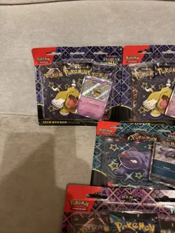 Lot Of 7 - SEALED Pokemon TCG Paldean Fates Tech Sticker Collections - Image 2