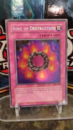 RING of DESTRUCTION Foil Holo YU-GI-OH Trading TRAP Card PGD-000 - Image 1