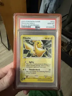 Pokemon Pikachu Holo Rare Black Star Promo Card 012 Psa 10 - Image 1
