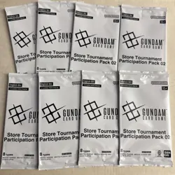 8x Gundam TCG Card Game Store Tournament Participation Pack 02 English Sealed - Image 1