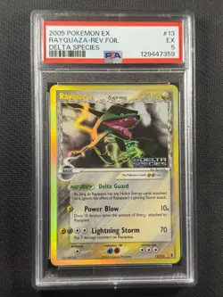 Pokemon Cards PSA 5 Rayquaza Rev Foil Delta Species Ex 2005 Ultra Rare 13/113 - Image 1