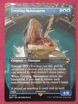 Magic The Gathering JURASSIC WORLD CRESTING MOSASAURUS blue card MTG - Image 1