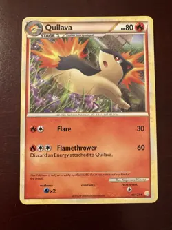 Quilava 49/123 HeartGold SoulSilver Uncommon 2010 English Pokemon TCG Card NM - Image 1