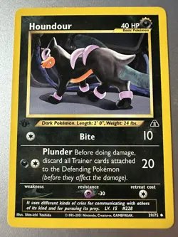 Houndour 39/75 1st Edition Neo Discovery Non-Holo Pokemon Card LP - Image 1