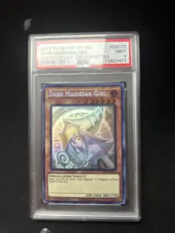 Yu-Gi-Oh Dark Magician Girl PSA 9 Mint Ghost Rare Card GFP2-EN177 1st Edition - Image 1