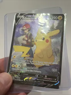 Pokemon TCG Pikachu v TG16/TG30 Lost Origin 2022 Full Art Holo Ultra Rare Card - Image 3