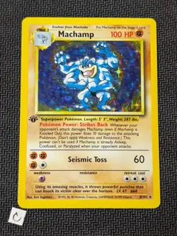 Machamp 8/102 - Base Set 1st Edition WOTC Pokemon TCG LP VLP - Image 1