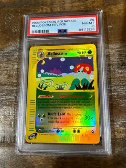 POKEMON 2003 Aquapolis BELLOSSOM Reverse Foil #5 PSA 8 RARE - Image 1