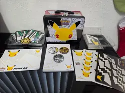 Pokemon 25th Anniversary Celebrations Lunch Box Tin EMPTY + Accessories - Image 1