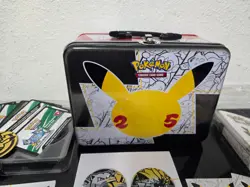 Pokemon 25th Anniversary Celebrations Lunch Box Tin EMPTY + Accessories - Image 2