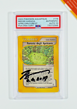 Pokemon PSA Apricorn Forest #118 Aquapolis Auto 10 Midori Harada 2003 Italiano - Image 1